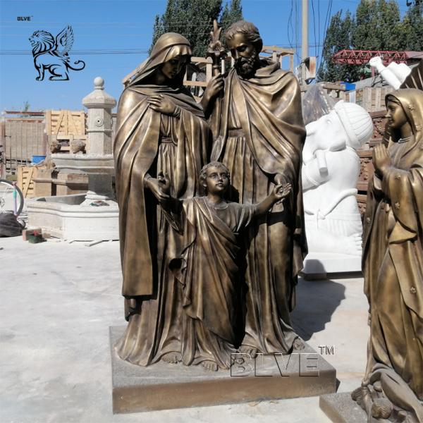 Brass Holy Family Statue Bronze Sculpture Life Size Metal Christian Religious