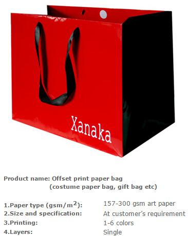 Eco-friendly paper bag, Costume paper bag, Costume packing kraft paper bag,
