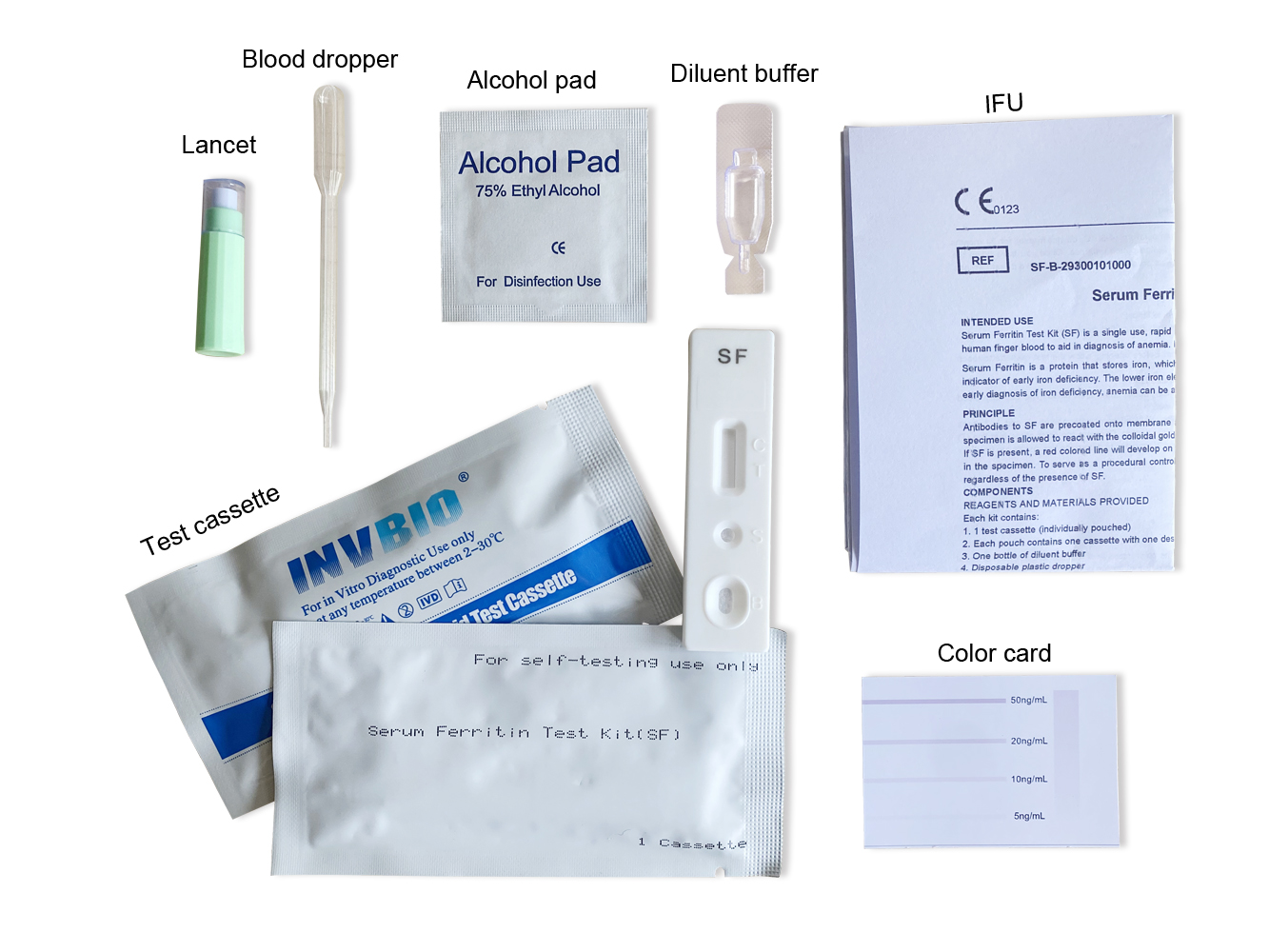 Normal Serum Ferritin Blood Levels Test CE Certificated Self Testing