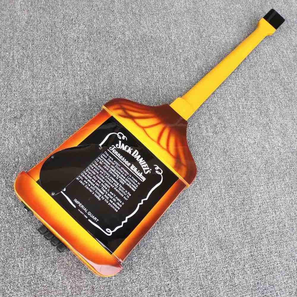 Custom Shop 4 Strings Jack Electric Guitar Ebony Fretboard Bottle Body Electric Bass Guitar in Black Hardware