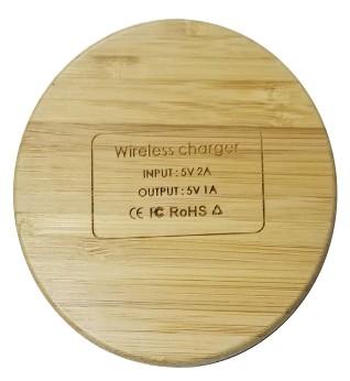 Environmental Bamboo Made Seamless 10W fast Charging Portable Wireless Charger
