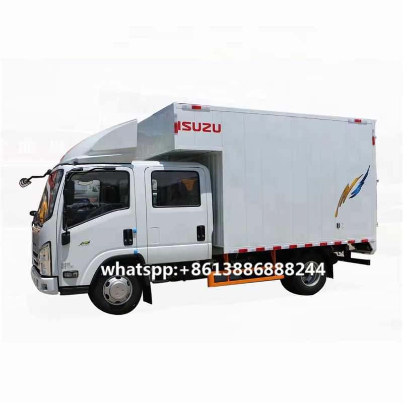 ISUZU Double Row Small Cargo Truck Diesel Cargo Van 5 Speed Transmission