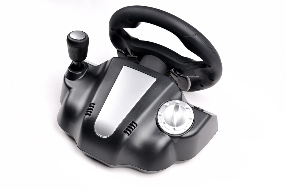 Big Digital / Analog Video Game Steering Wheel And Pedals