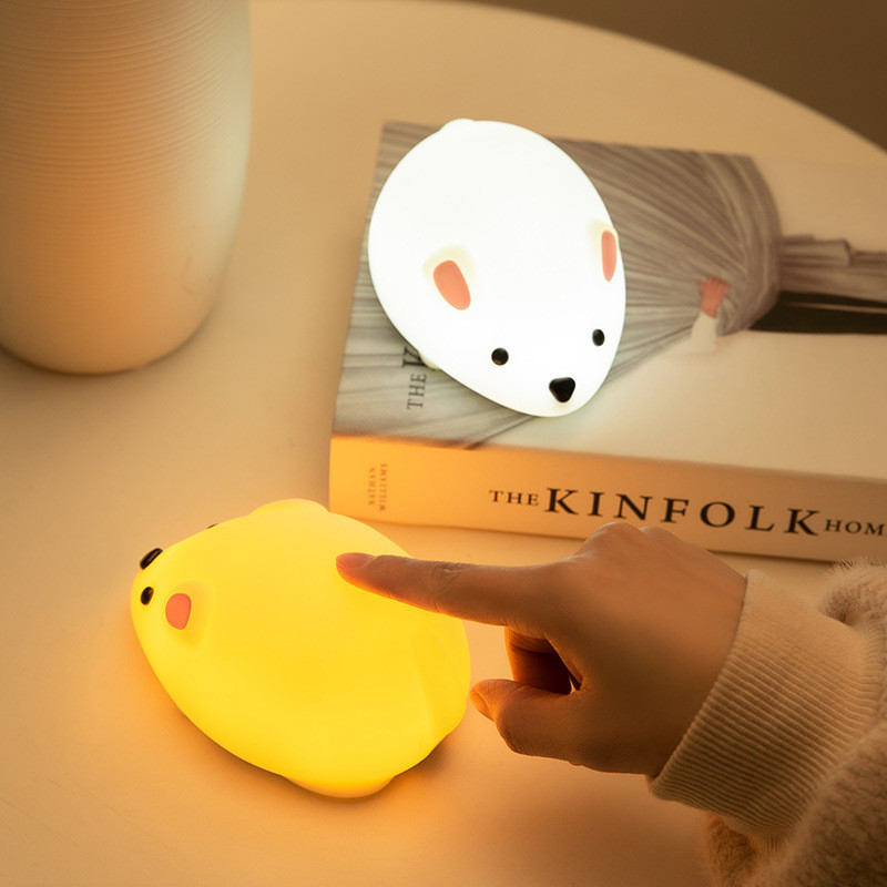 Mouse Night Light For Kids Rechargeable LED Children Lamp Timer Bedside Lamp Decor Baby Nursery Breastfeeding NightLight