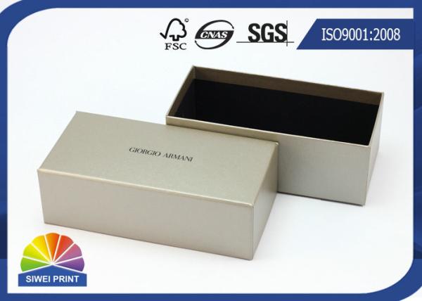 Grey Luxurious Printed Rigid Art Paper Gift Box / Custom Logo Sunglass Packaging