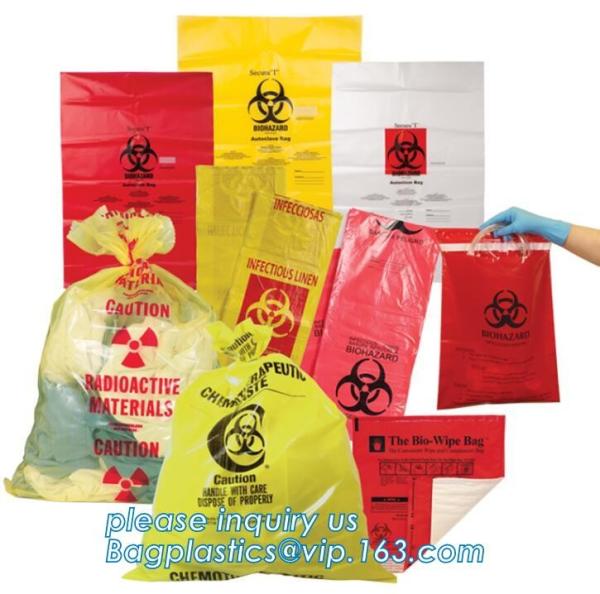 Biohazard sterilization disposable medical bag, garden waste bag, Yellow Medical