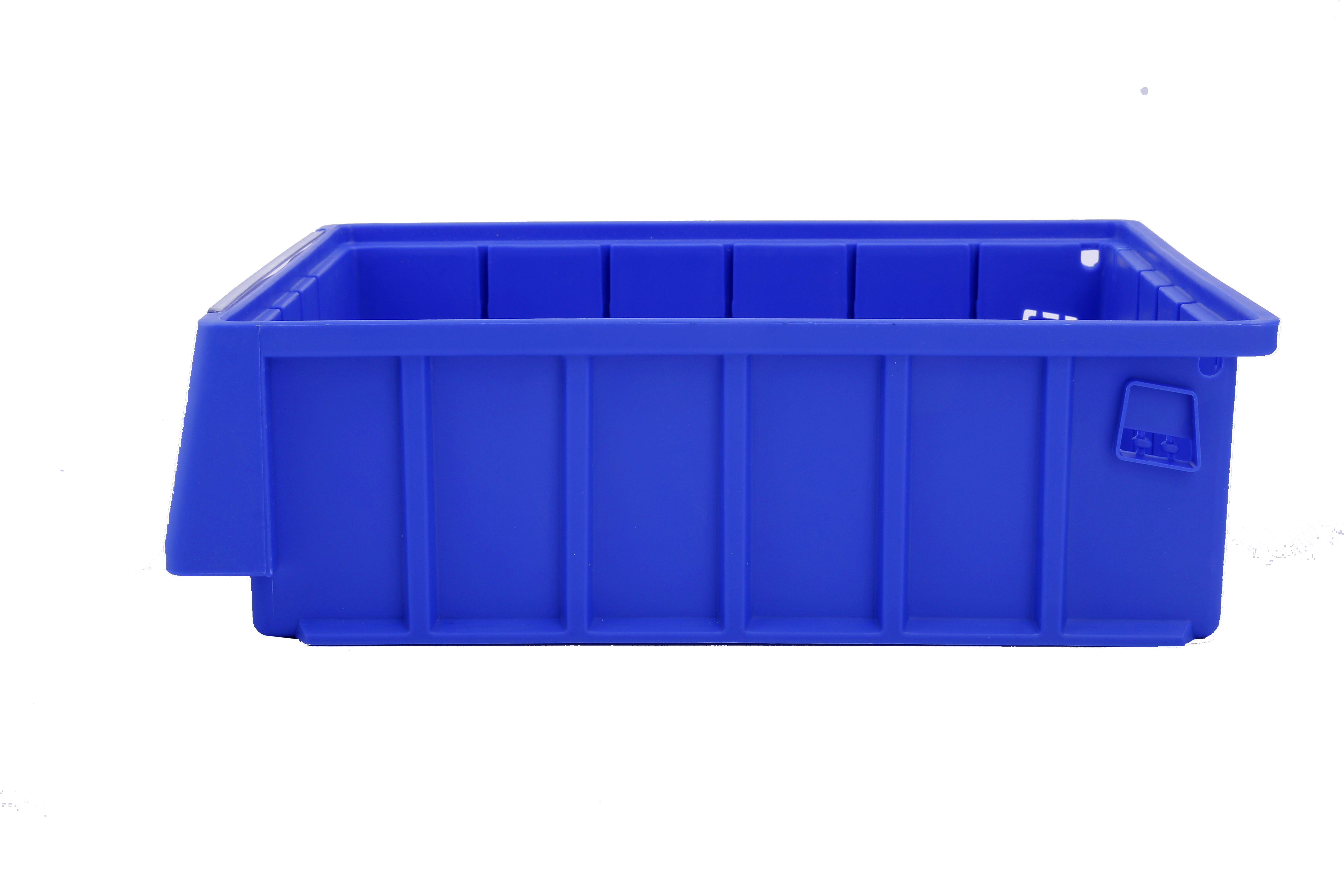 Solid Box Style Stackable Bins for Organized Parts Storage in Storehouse