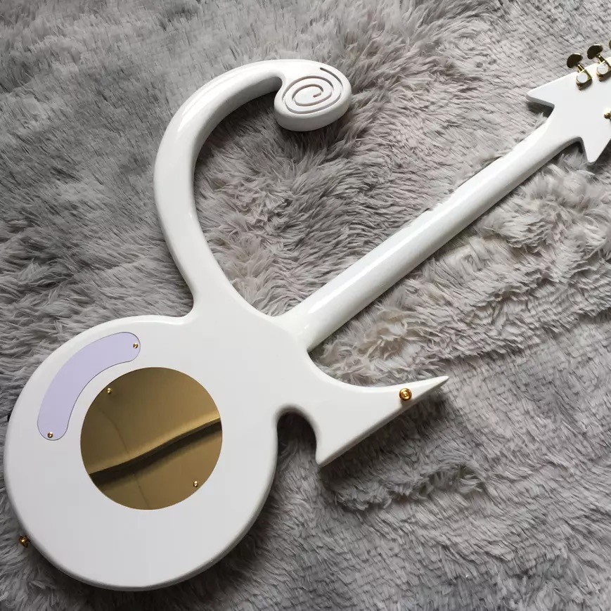 Custom Big Prince Arrow Inlay Gold Hardware Electric Guitar in White