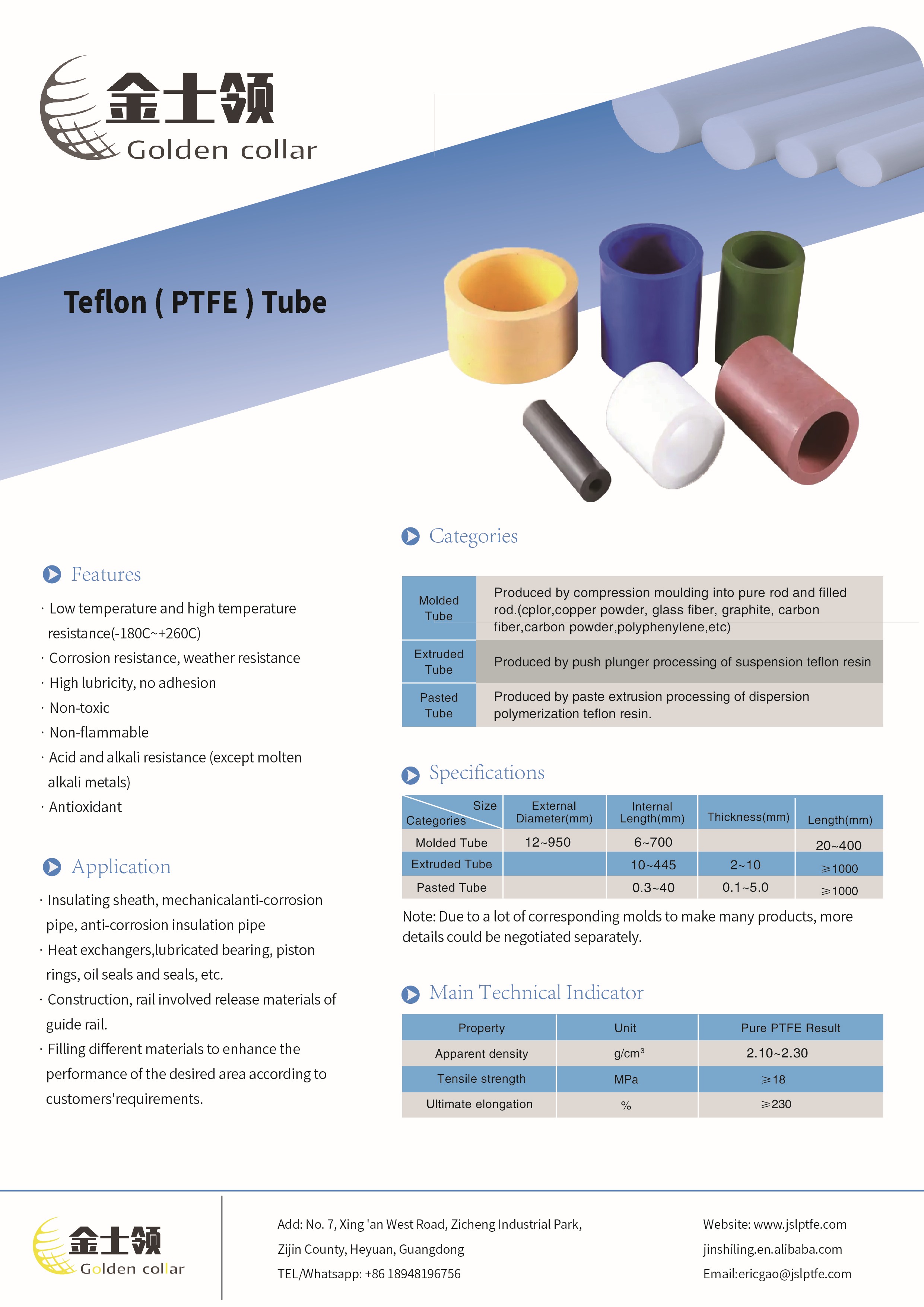 Filling Carbon Fiber Insulation Clear PTFE Tubing hose for Chemical Resistance and Durability