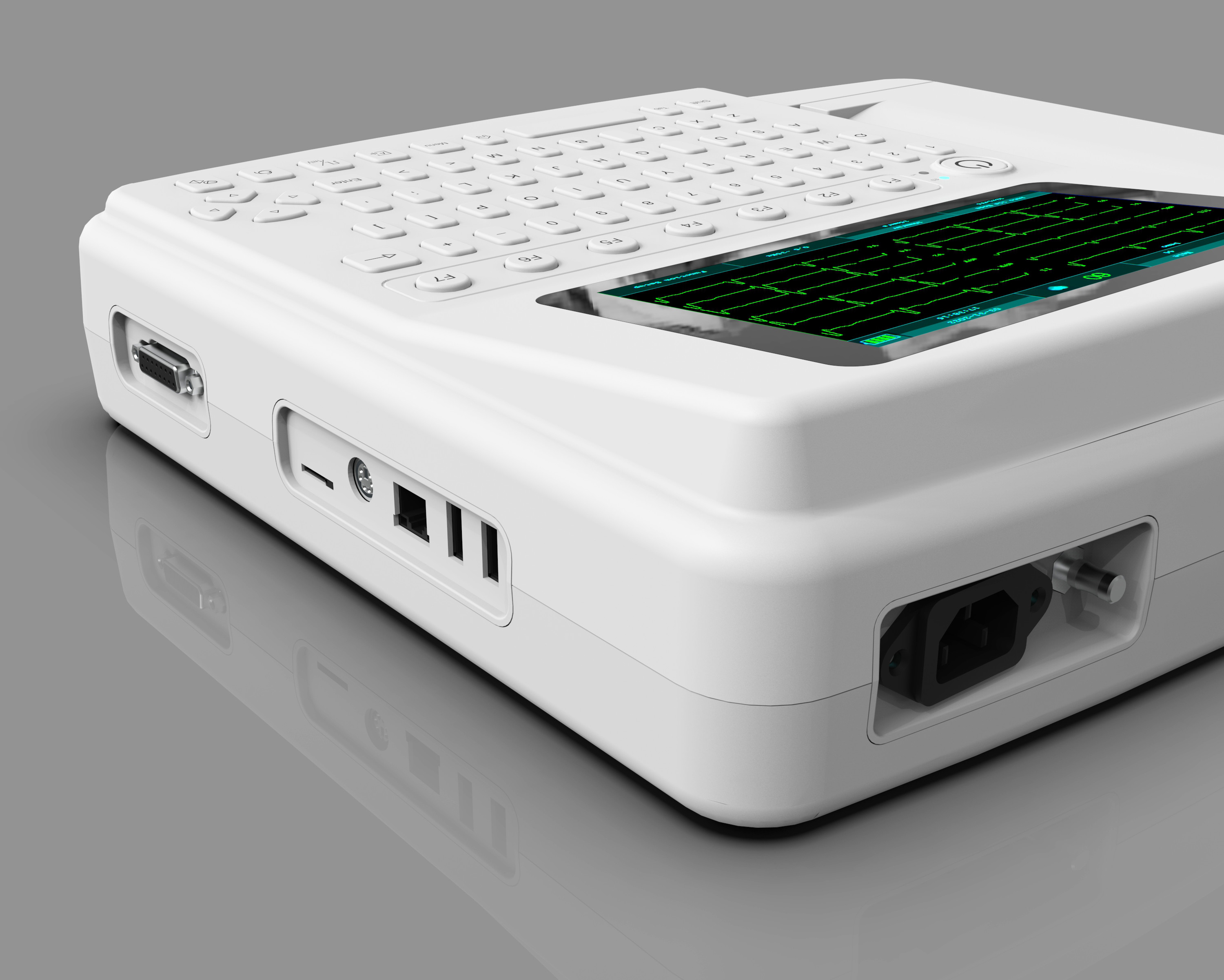 Full Keyboard Hospital Electrocardiogram EKG Machine With Printer