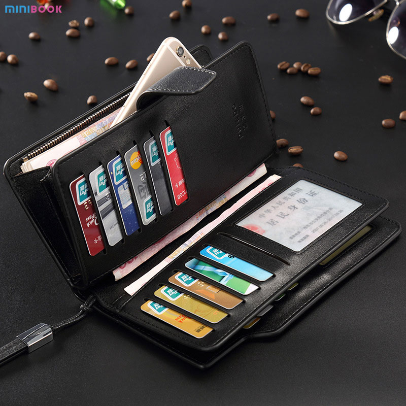 Card Holder Multi Function Man Casual Long Leather Wallets In Vintage Style For Women