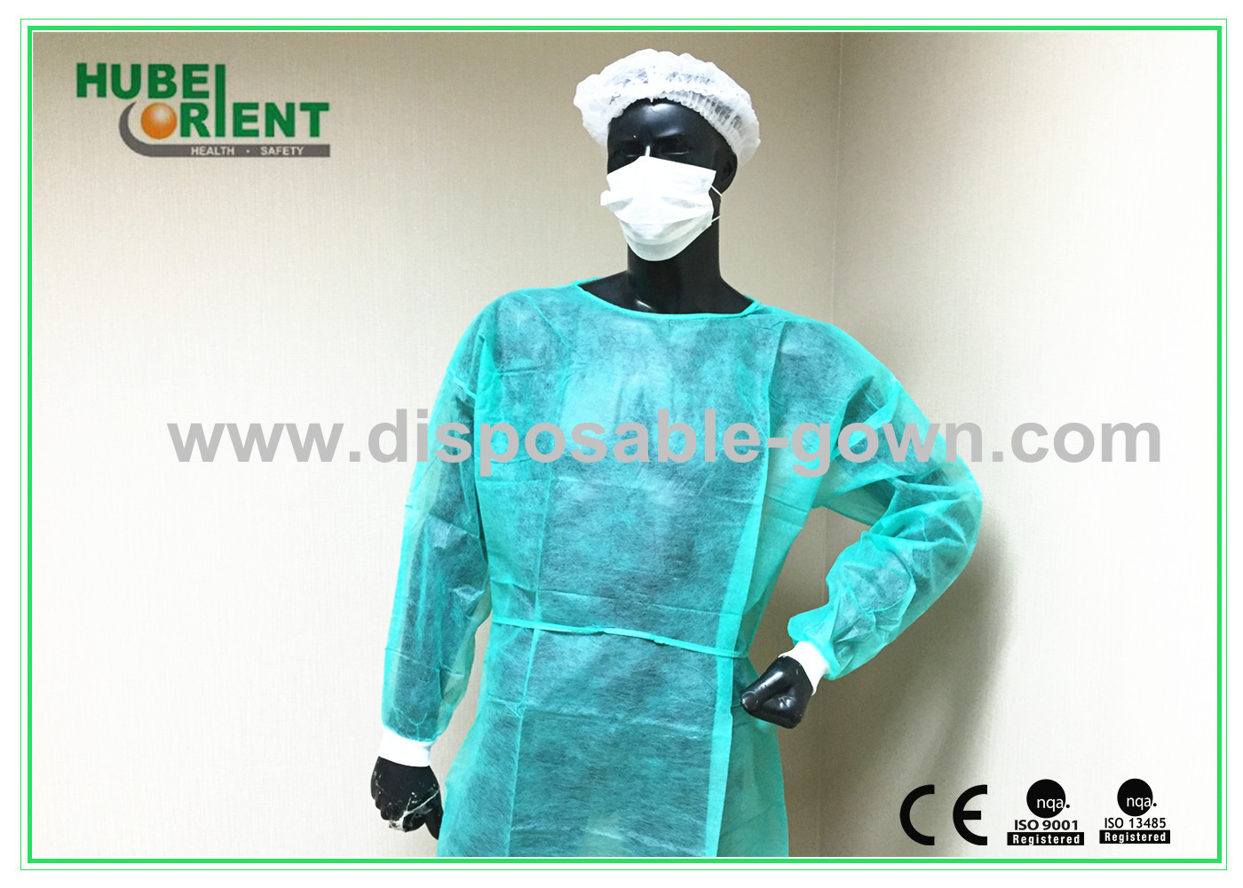 PP Nonwoven Disposable Visitor Gown 40gsm With Long Sleeve
