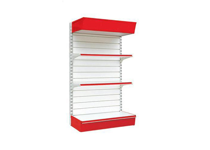 Supermarket Flooring Mounted Retail Store Fixtures , Heavy Duty Slat Board Shelving
