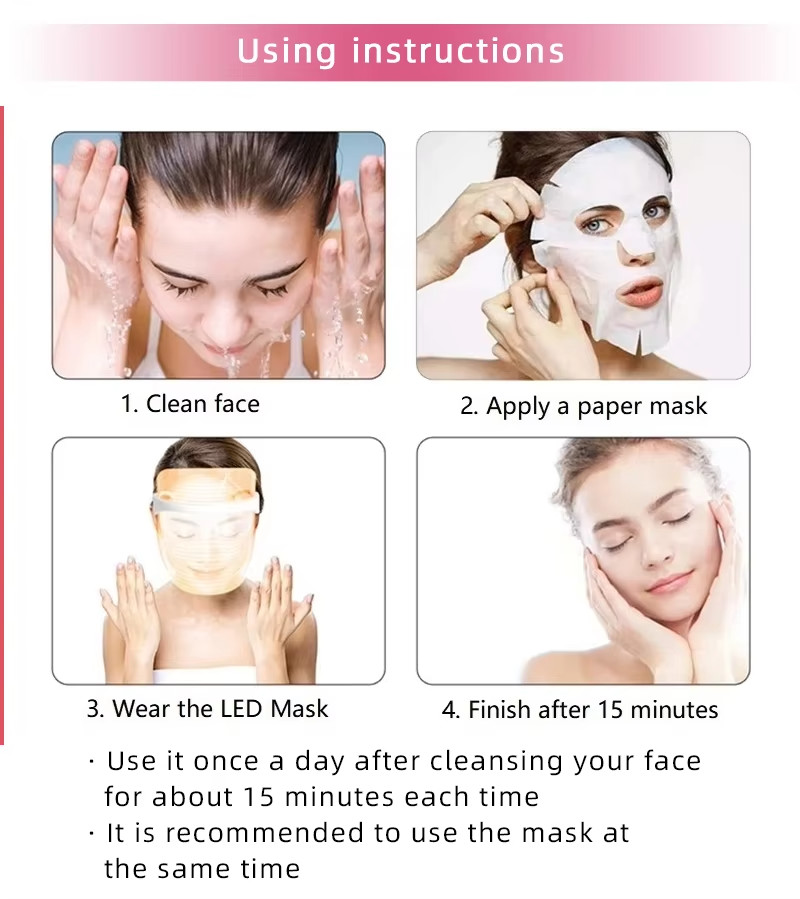 Home Use Rechargeable Wireless 7Color Beauty Light Therapy Led Facial Masks