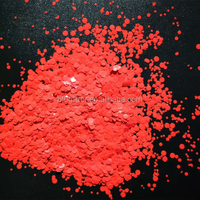Excellent Nail Art Effect Matte Red 1mm 2mm 3mm Glitter Dots Polyester Powder for Ramadan Graduation Party Decorations