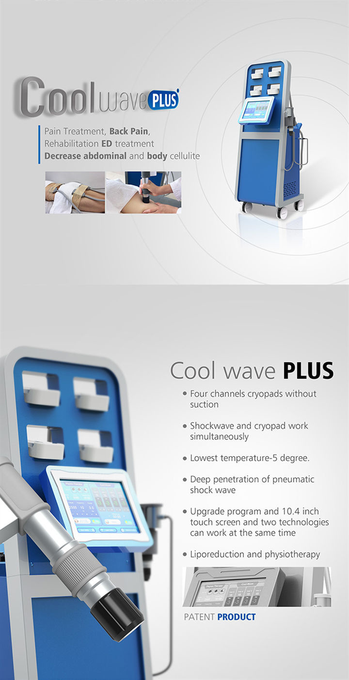2 In 1 Vertical Air Pressure Type ESWT Therapy Machine For Cryolipolysis Cellulite Decrease