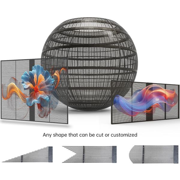 Flexible LED Easy to Install High Customization Anti-interference Energy Conservation Advertising Indoor Transparent LED Screen