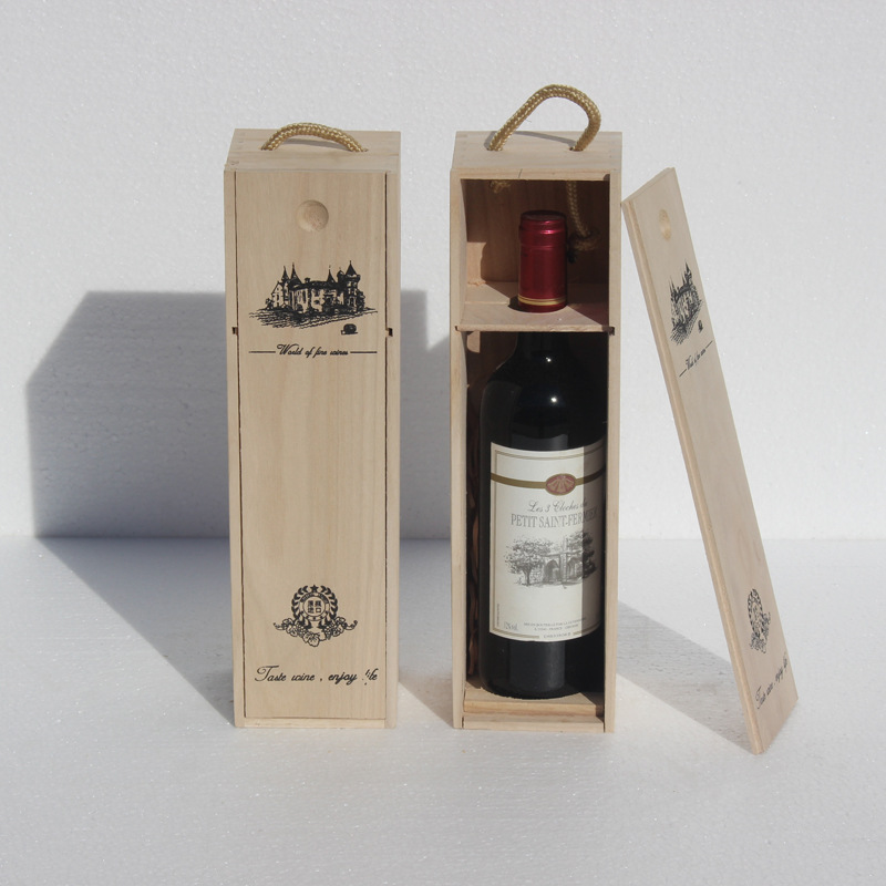 Single Bottle Craft Wine Bottle Box Wooden Red Wine Box