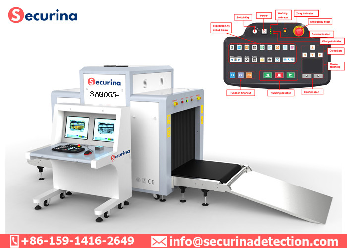 Tunnel Size 80*65cm Ray Luggage Scanner , X Ray Baggage Inspection System 38AWG