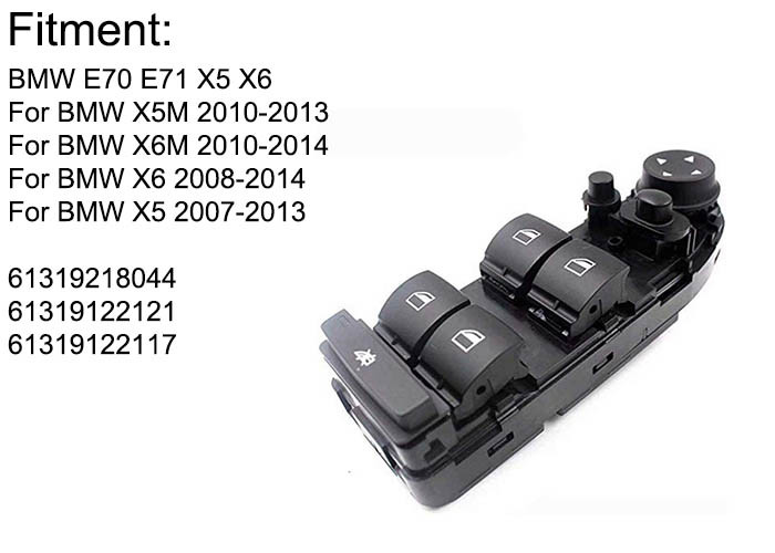 Durable BMW Power Window Switch , Power Window Main Switch X5 E70 E72 61319218044