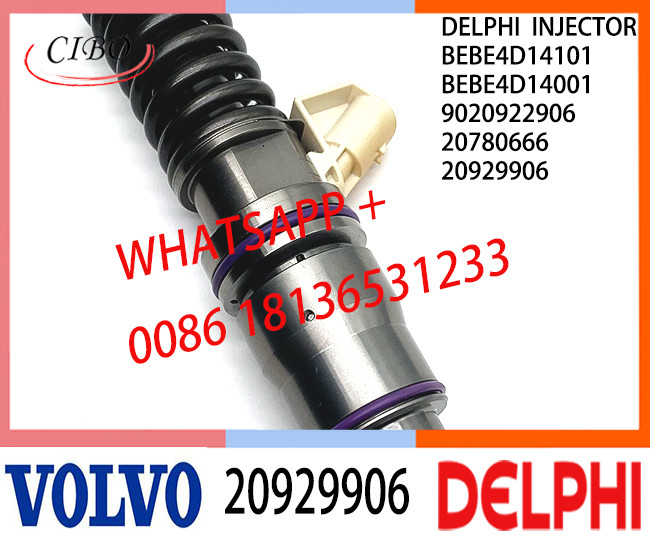20929906 Fuel Diesel Injector 20929906 BEBE4D14101 BEBE4D14001 9020922906 20780666 E3.18 for VOL D16 3512 TIER 3