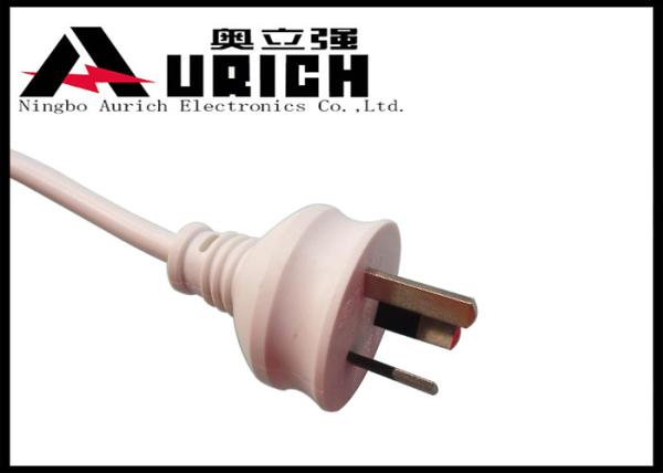 White Universal Three Prong Australia Power Cord For Electric Appliance PVC