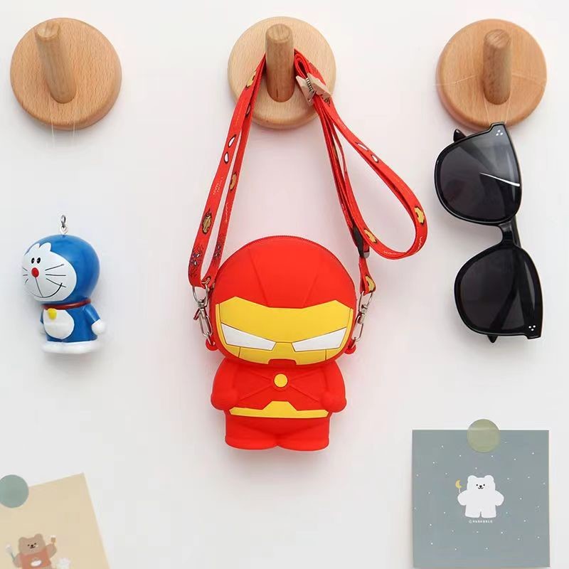 Superman Silicone Coin Bag For Pencils Crossbody Shoulder Bag For Boys Pop Purse Bag Christmas Birthday Gift Coin Wallet