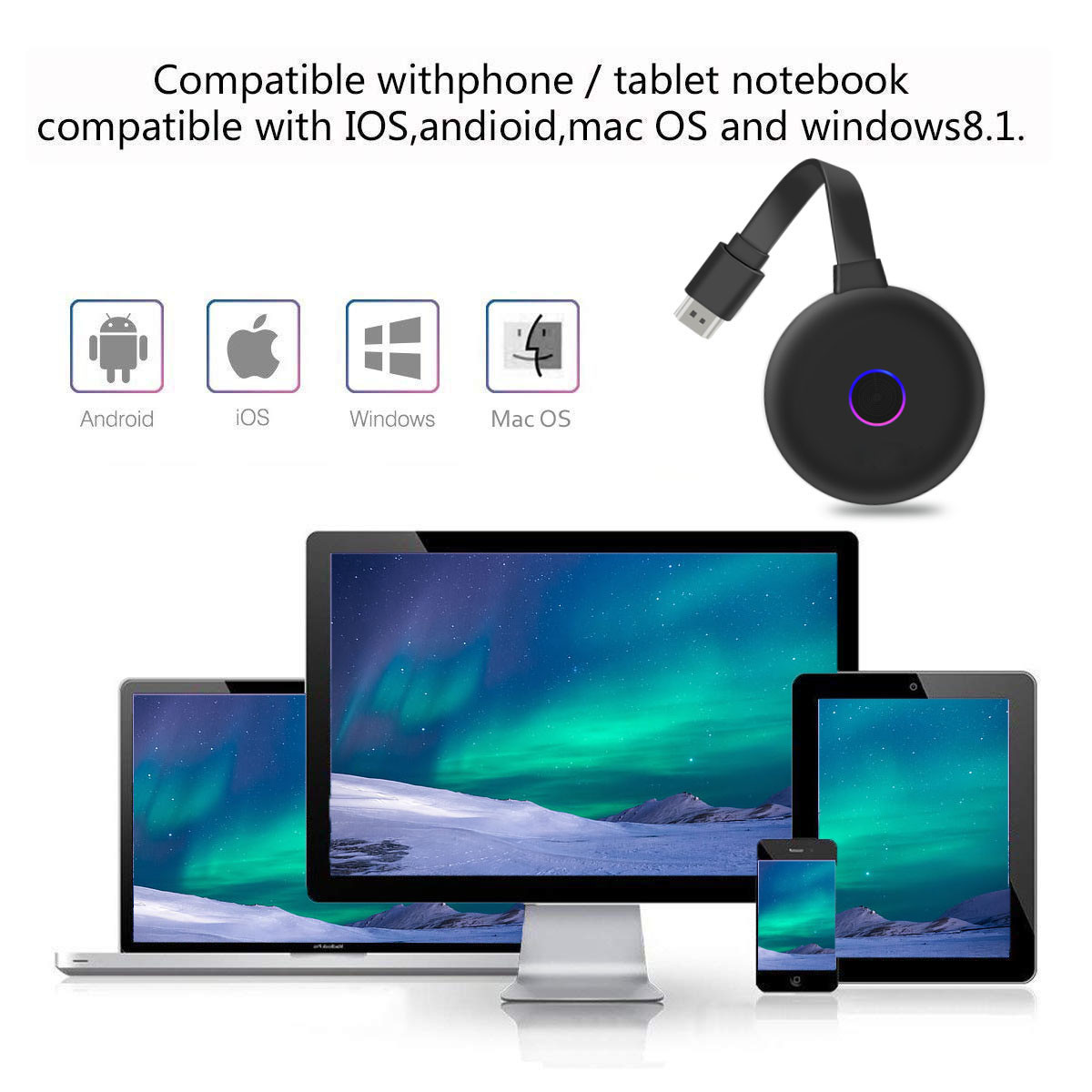 WMV AVS Realtek 8188 WIFI Display Dongle Chromecast Miracast Airplay