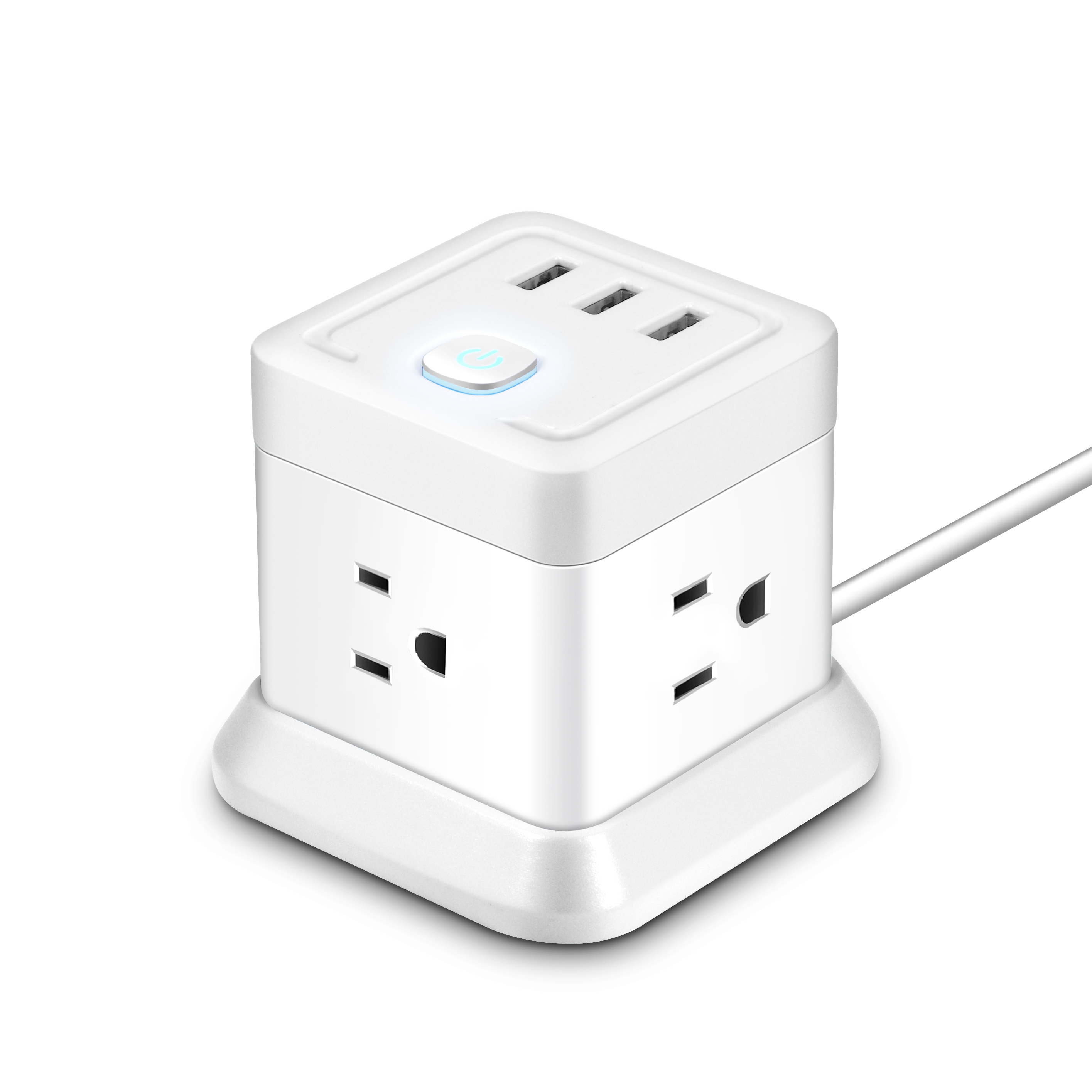 Extension Socket 250V 10A 2 USB Ports Universal Travel Mobile Multiple Plug Cable 1.8M