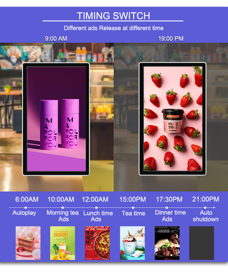 Timing Schedule LCD Display Signage Commerical Advertising Player In Screen Size 49"