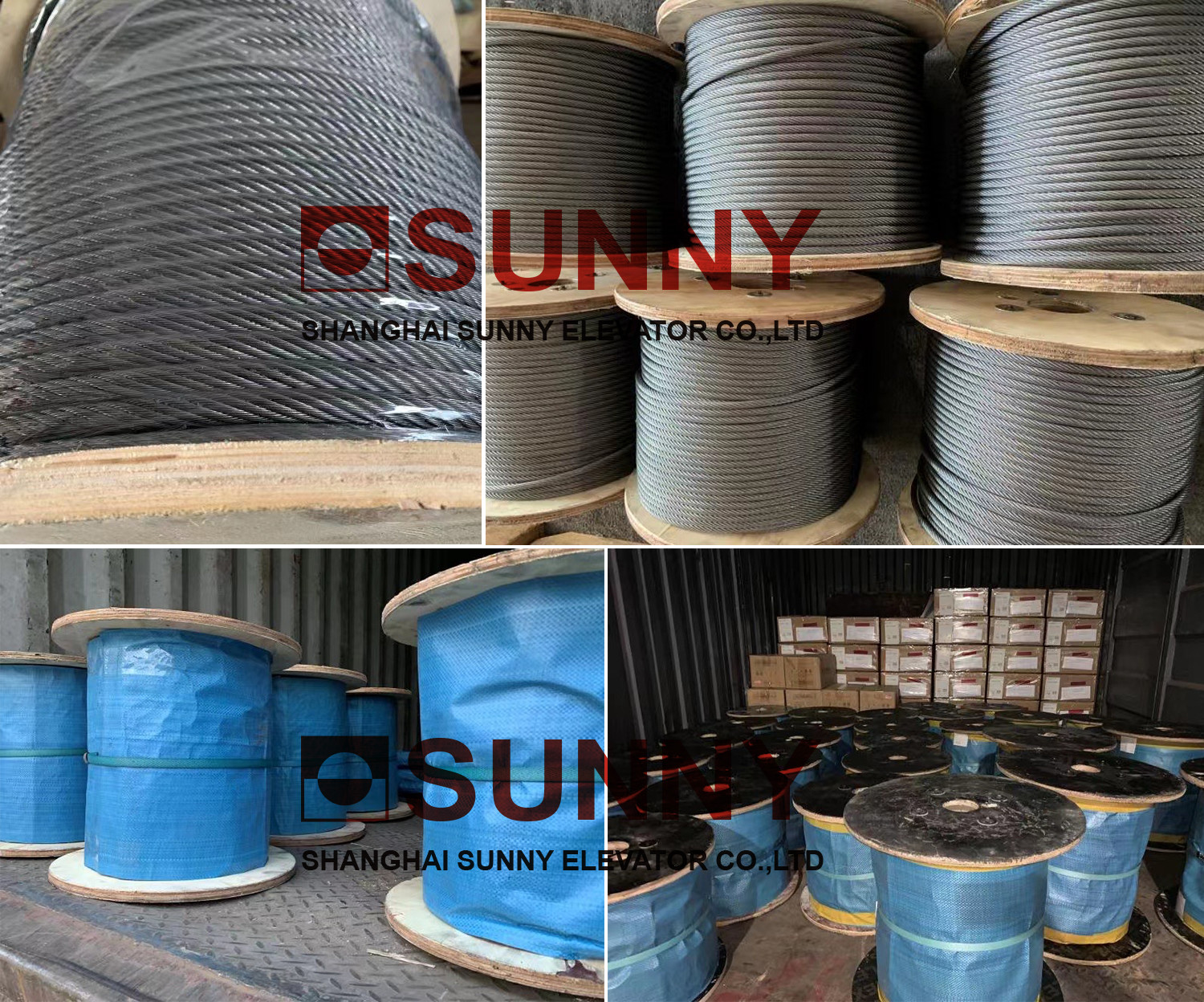 CE / ISO9001 Elevator Safety Components Wire Rope For Elevator / Lift Parts 8x19S+FC