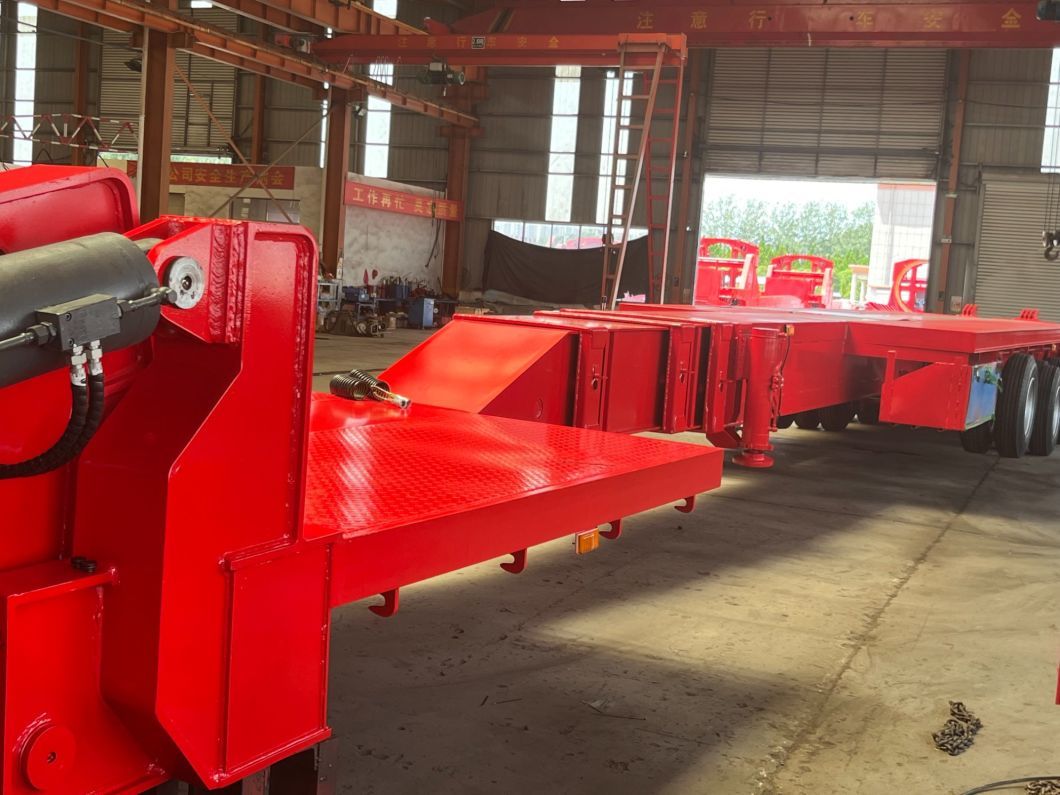 3 Axle 40-80 Tons Lowbed Semi Trailer for Sale to Africa