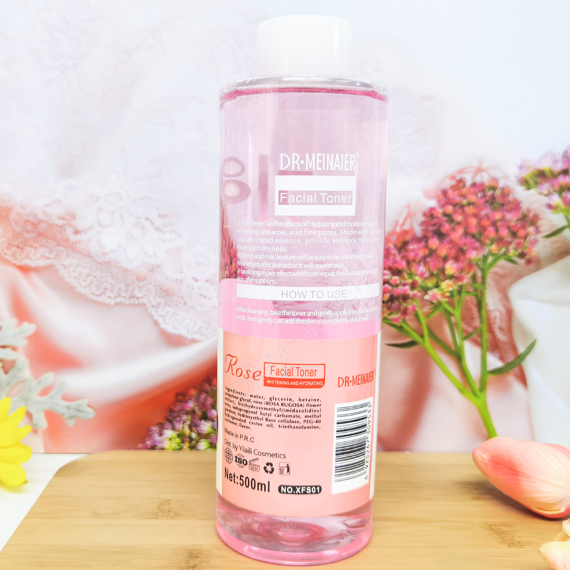 High Quality 500ml Organic Moisturizing and Whitening Facial Toner Refreshing Face Water for Adults