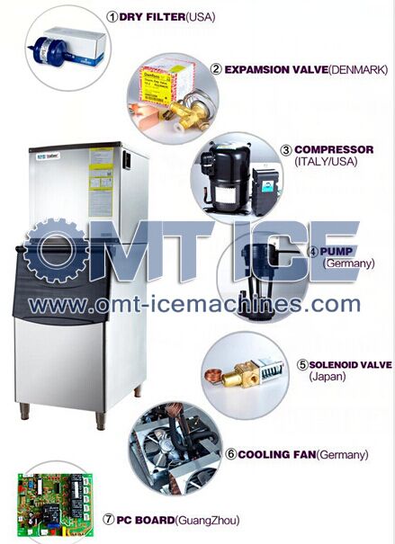 High Efficiency Commercial Ice Cube Maker 4000kg 24hrs Easy Cleaning