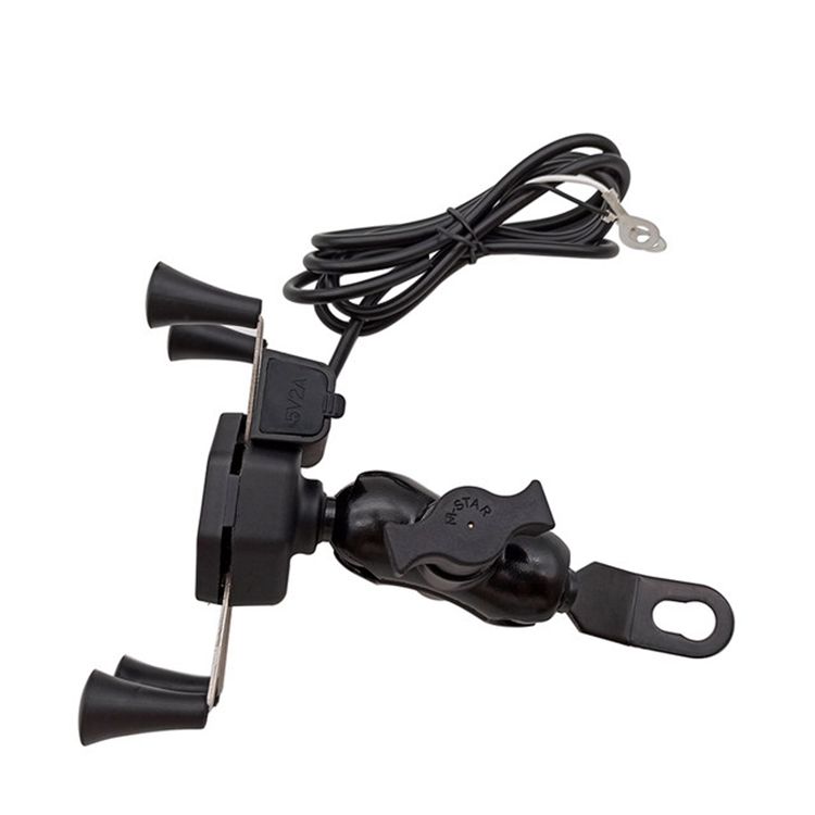 2.5A 5'' Waterproof Motorcycle Phone Holder With Charger 360degree Rotation
