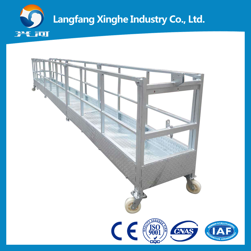 8.0kn curtain wall maintenance gondola , 6.3kn aluminun suspended scaffolding, suspended rope cradle for cleaning
