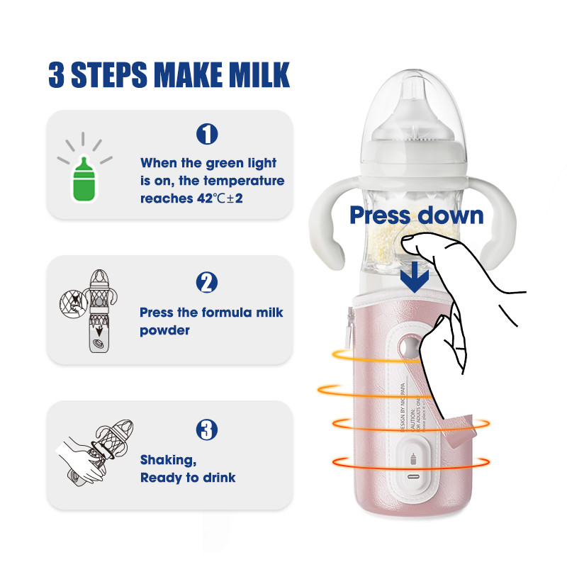 8oz/240ml 3 In 1 thermostat glass milk breast feeding bottle With Formula Dispenser Night Feeding Baby Bottle
