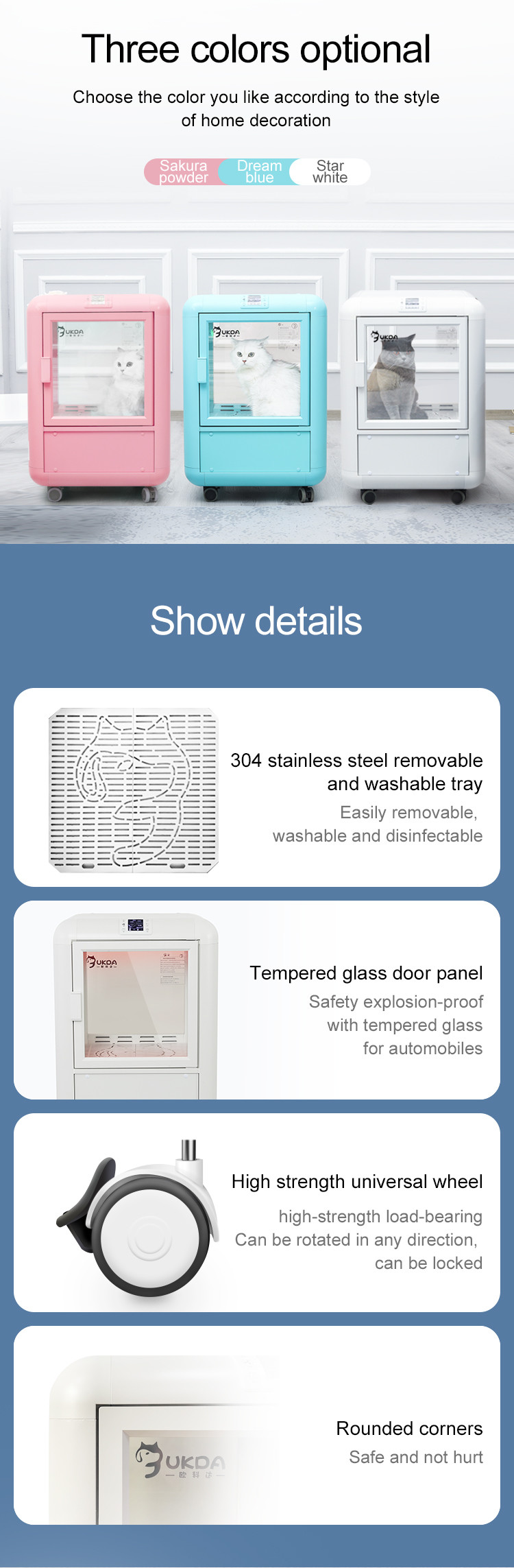 Blue PET Drying Room box PTC Air Bath Constant Temperature Energy Saving