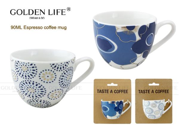 Fantastic Series Personalized Coffee Mugs Porcelain Espresso With Nice Blue