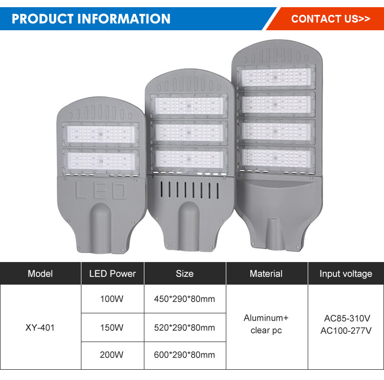 100W/150W/200W IP65 Waterproof And Durable Outdoor LED Street Light