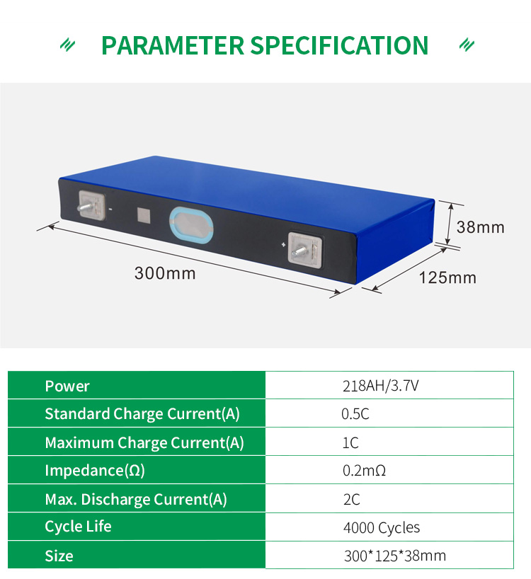 3.7v 218ah Deep Cycle Lithium Battery Cells For Solar Storage System