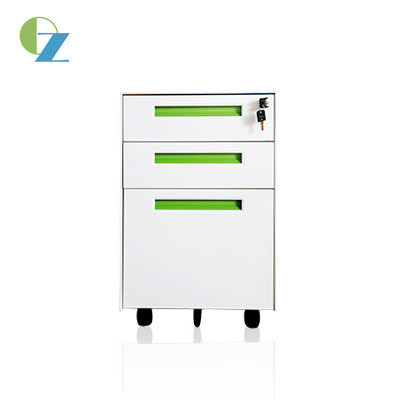 Steel Handle 3 Drawer Mobile Pedestal Cabinet Metal Office Furniture