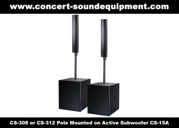 8 ohm 360W Conference Room Audio Systems 12x3" Aluminium Column Speaker For