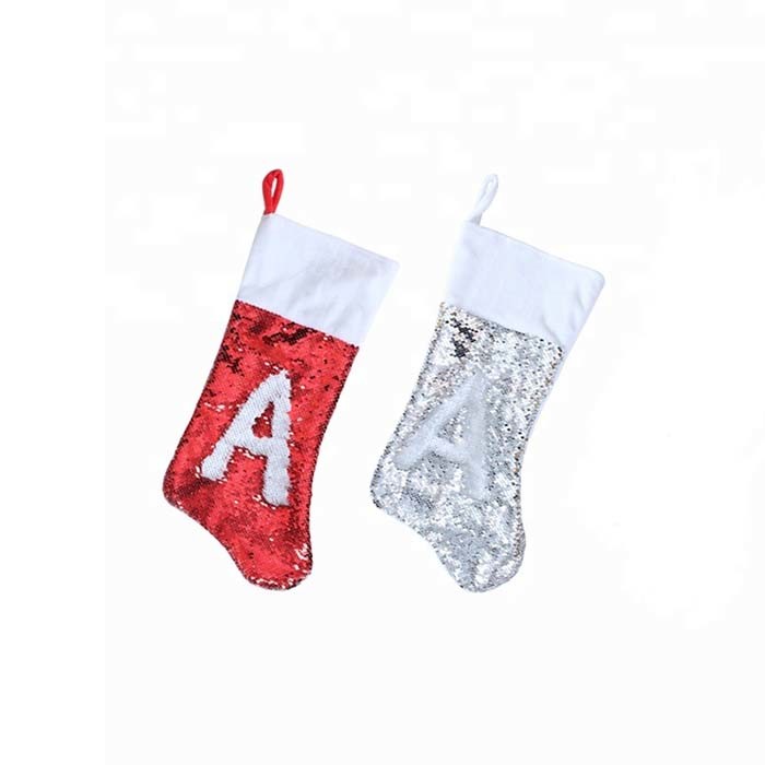 Customized Sublimation Sequin Stocking Christmas Stocking Sublimation Blanks 45*20cm