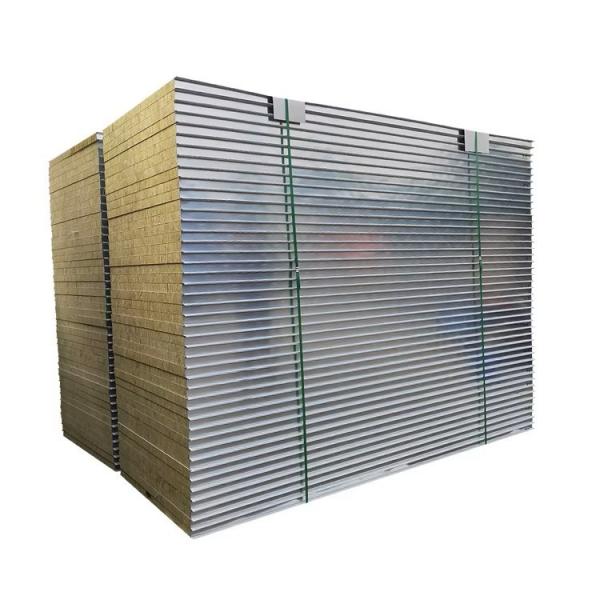 Easy Installation Outside Corrugated Steel Sheet Panel with Rock Wool Sandwich