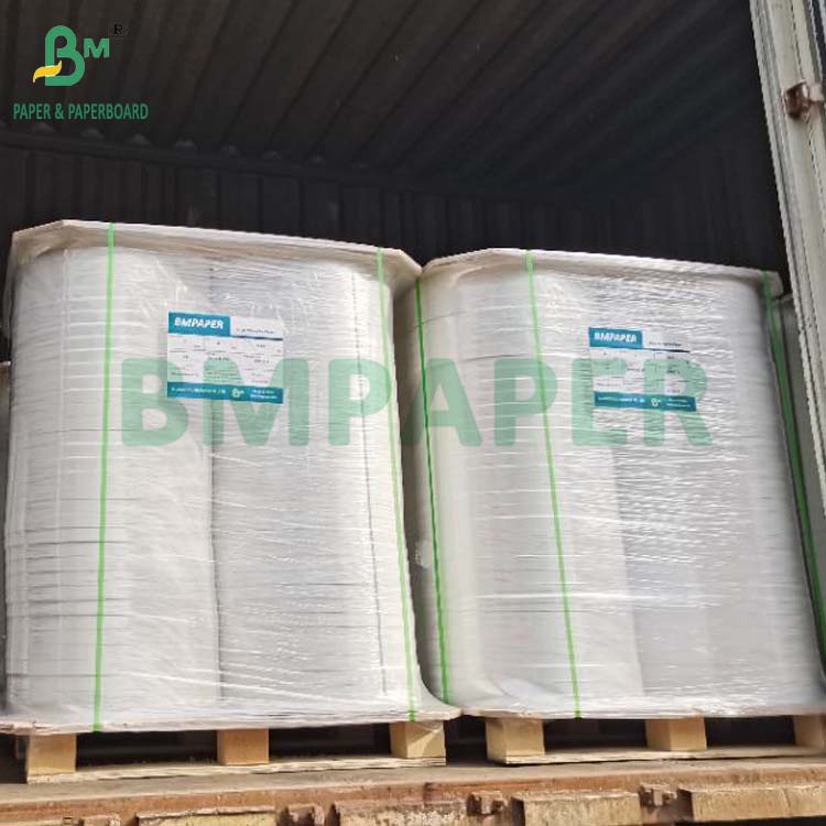 34mm x 6000m White MG Paper Roll 25g 26g For Wrapping Plastic Straws