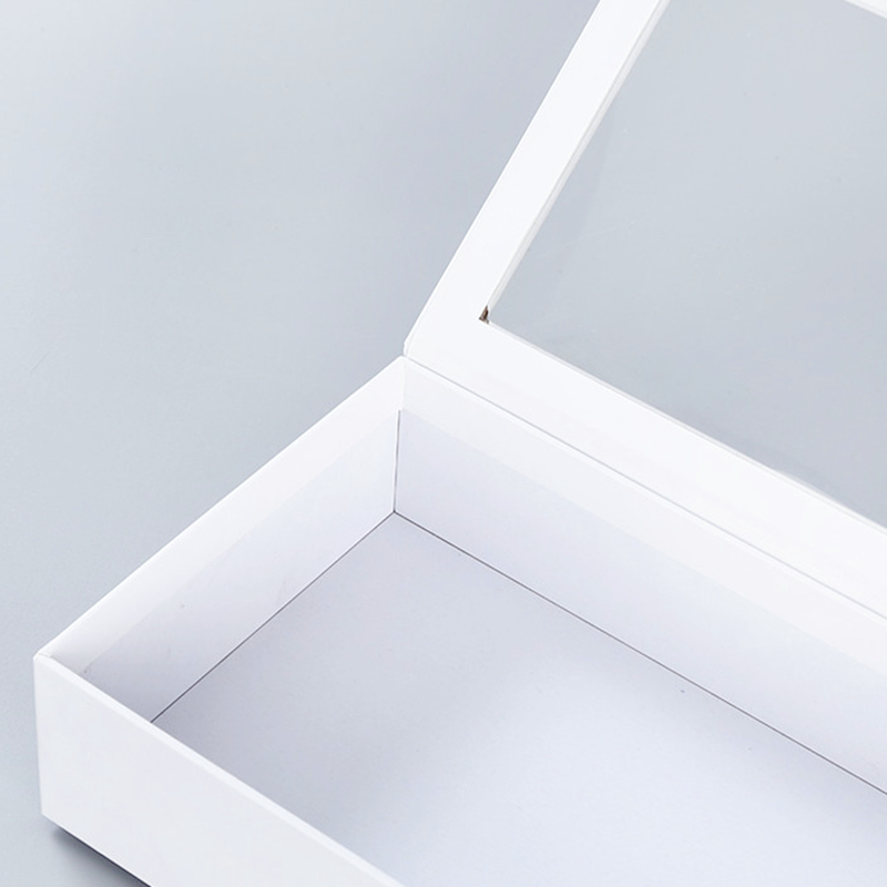 Flip Top PVC Window White Rigid Cardboard Necktie Packaging Box Magnetic Closure