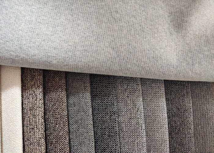 Woven Linen Velvet Upholstery Fabric 345gsm Flame Retardant