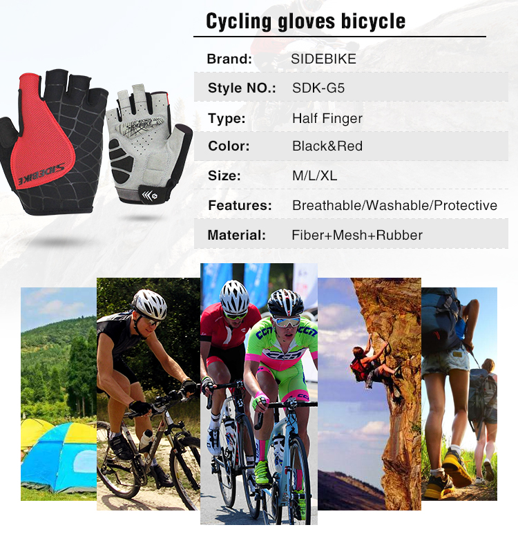 Chile Bike Bicycle Gloves Washable Soft Hand feel Spandex Lycra Bike Racing Gloves