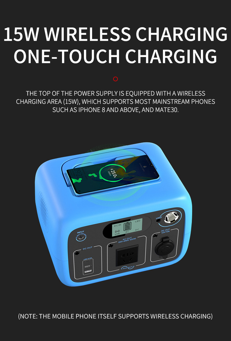 Portable outdoor power supply 300W AC output power 300Wh capacity outdoor camping stall energy storage power supply